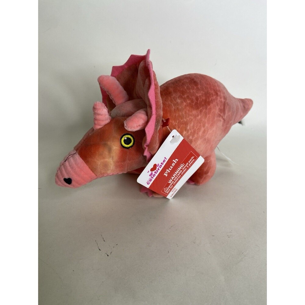 Triceratops Pink Dinosaur Plush Stuffed Animal Toy Way to Celebrate Walmart NEW